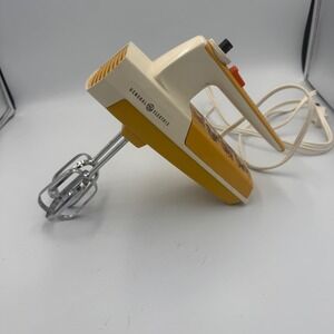 Vintage General Electric 10 Speed Hand Mixer Harvest Gold GE D1-3574 Retro USA